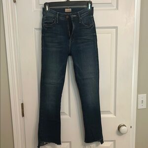 MOTHER Blue Ankle Cropped Jeans with Stretch